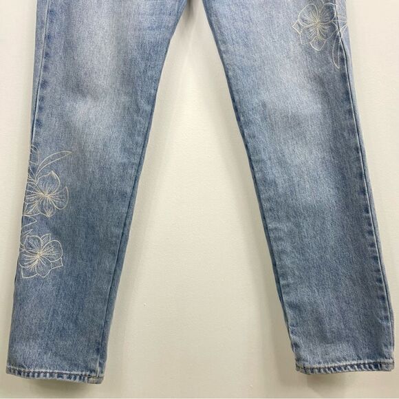 Lucky Brand | Sienna slim boyfriend floral embroidered blue jeans size 24 - Picture 9 of 12